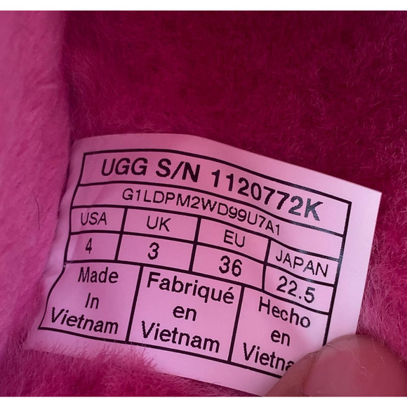 NWT/NIB UGG Youth/ Big Girl's Fluff Yeah Gradient Pink Slide/ Slippers (Size 4) - Picture 7 of 8